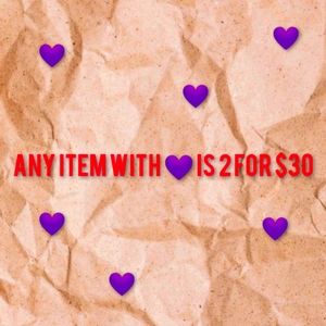 💜 are 2 for $30
